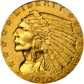 1910 Indian Head Quarter Eagle