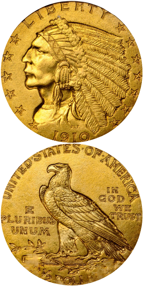1910 Indian Head Quarter Eagle
