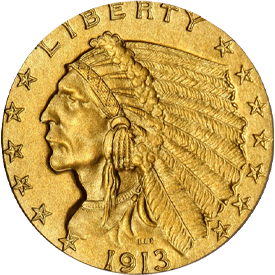 1913 Indian Head Quarter Eagle