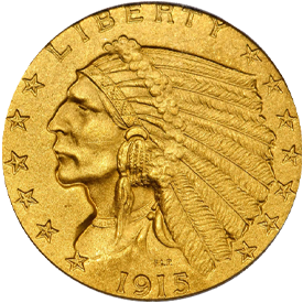 1915 Indian Head Quarter Eagle