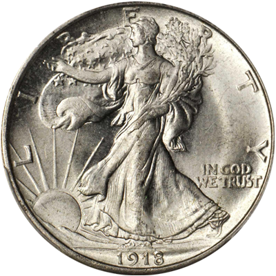 1918 Walking Liberty Half Dollar