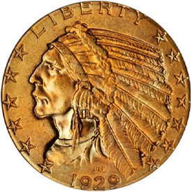 1929 Indian Head Half Eagle