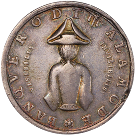Betts-115Undated (1720) John Law, Credit Is As Dead As A Rat Medal