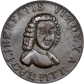 Betts-521Undated (1766) William Pitt, VINDEX LIBERTATIS Medal