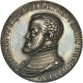 Betts-31559 Philip II, King of the New World, Peace of Cambrai Medal