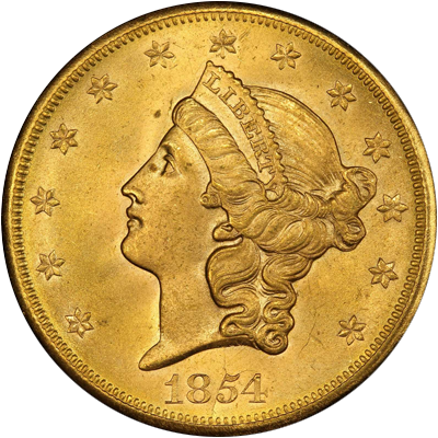 1854-S Liberty Head Double Eagle