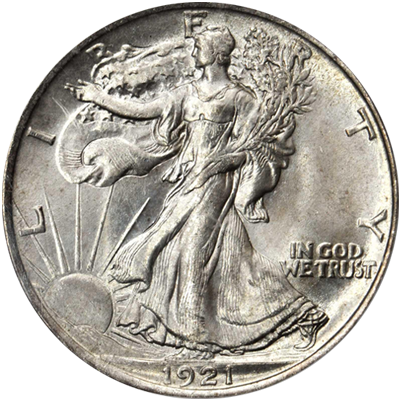 1921 Walking Liberty Half Dollar