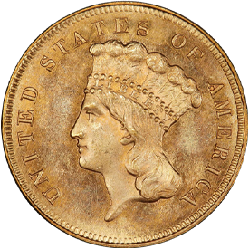 1865 Gold Three Dollar