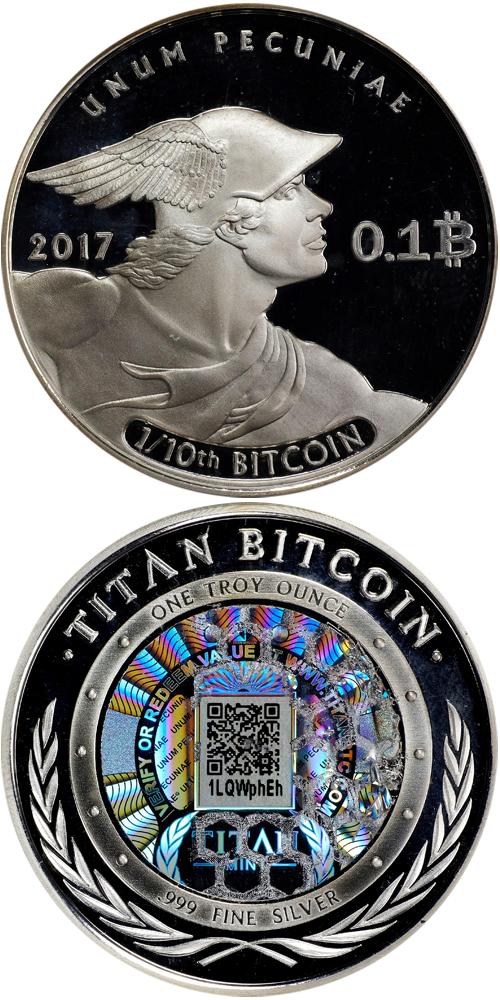 Buy 1 oz Silver Bitcoin Round .999 Fine