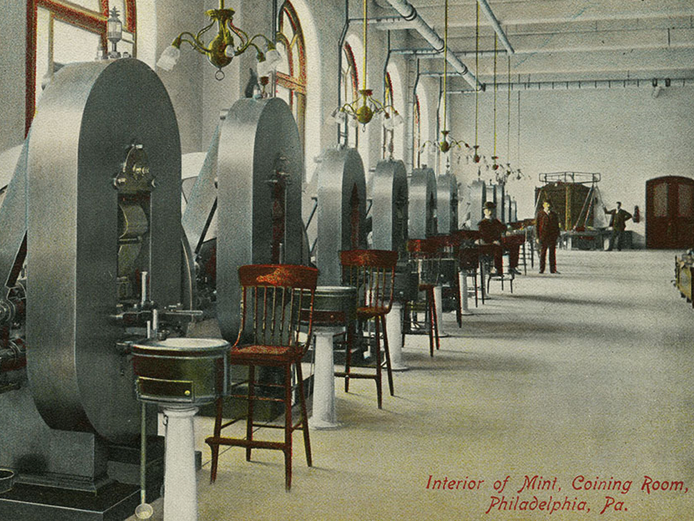 The Coin Minting Room of the Philadelphia Mint