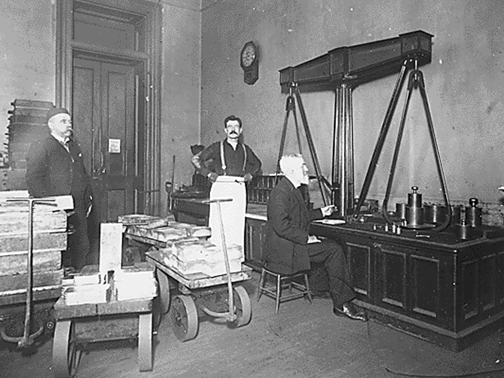 San Francisco Mint Employees with the Bullion Balance Scales