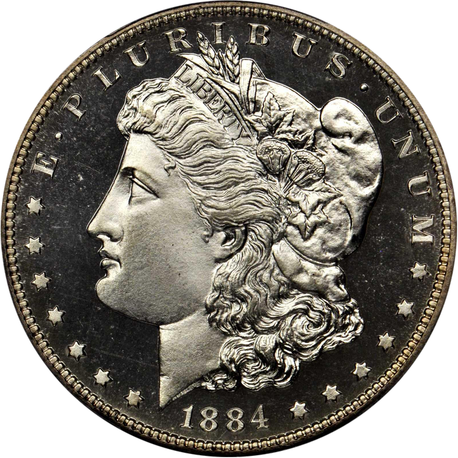 1884 proof morgan silver dollar