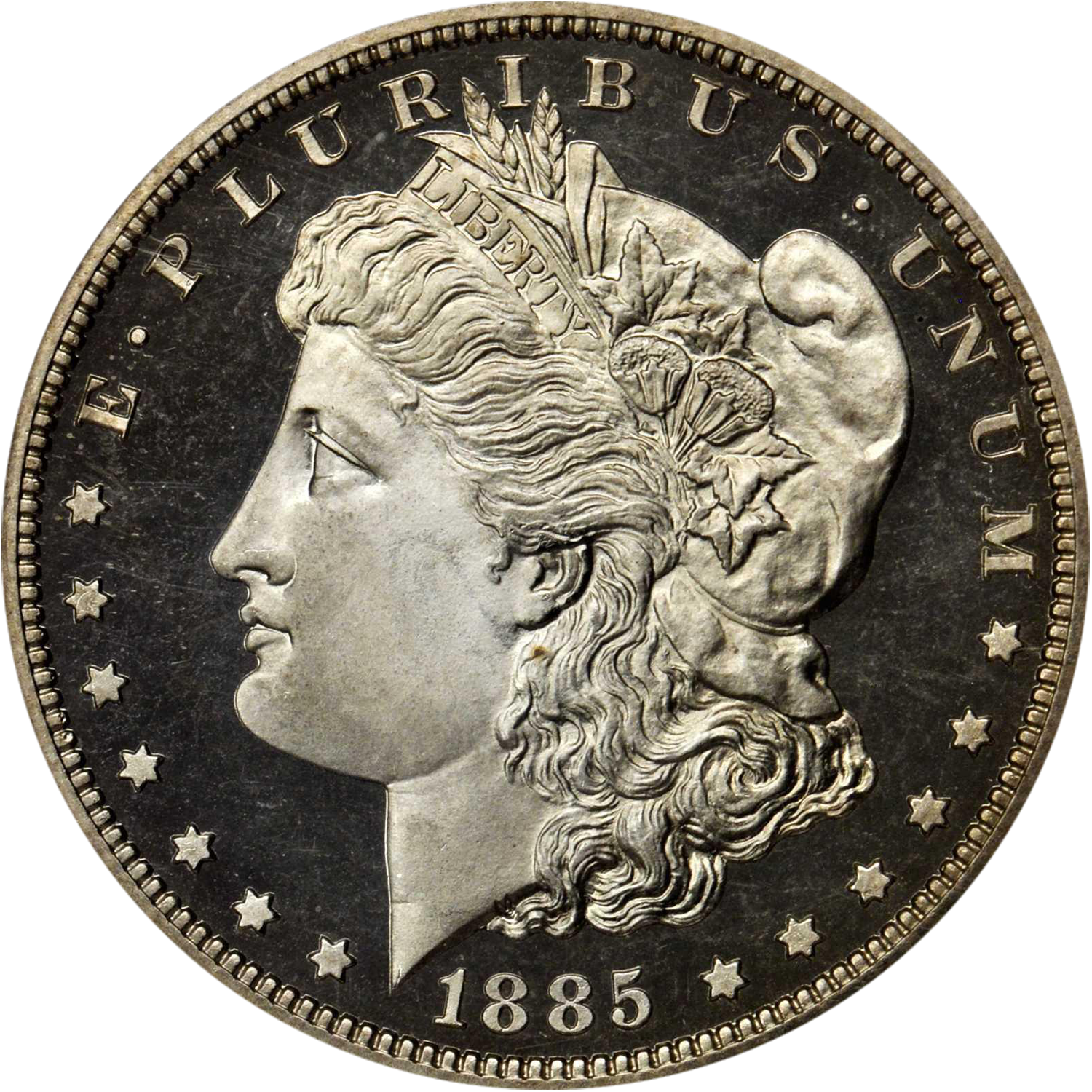 1885 proof morgan silver dollar