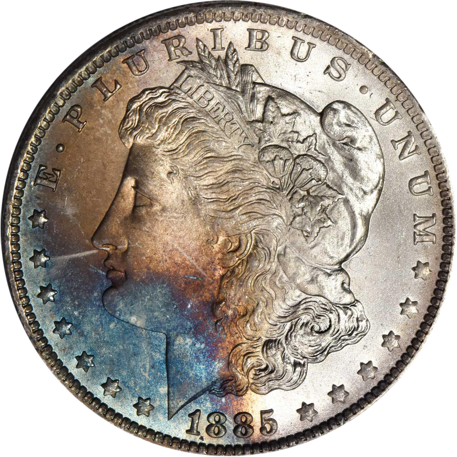 1885 o morgan silver dollar