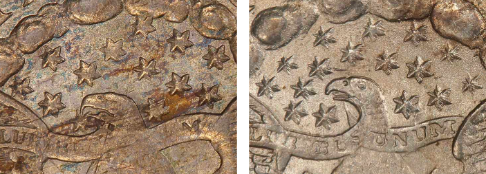 1798 dime 13 stars vs 16 stars comparison