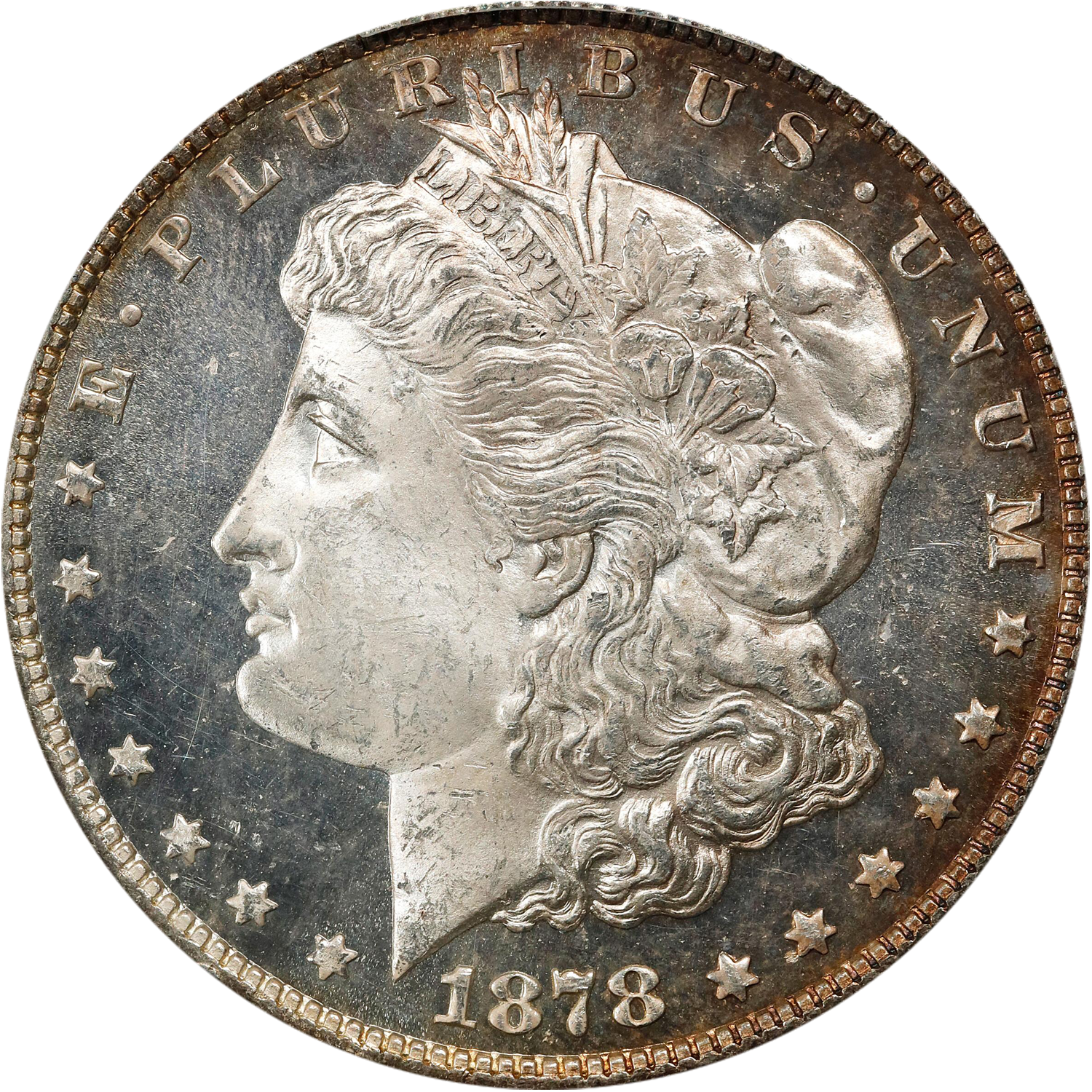 1878 7 over 8 tail feathers morgan dollar