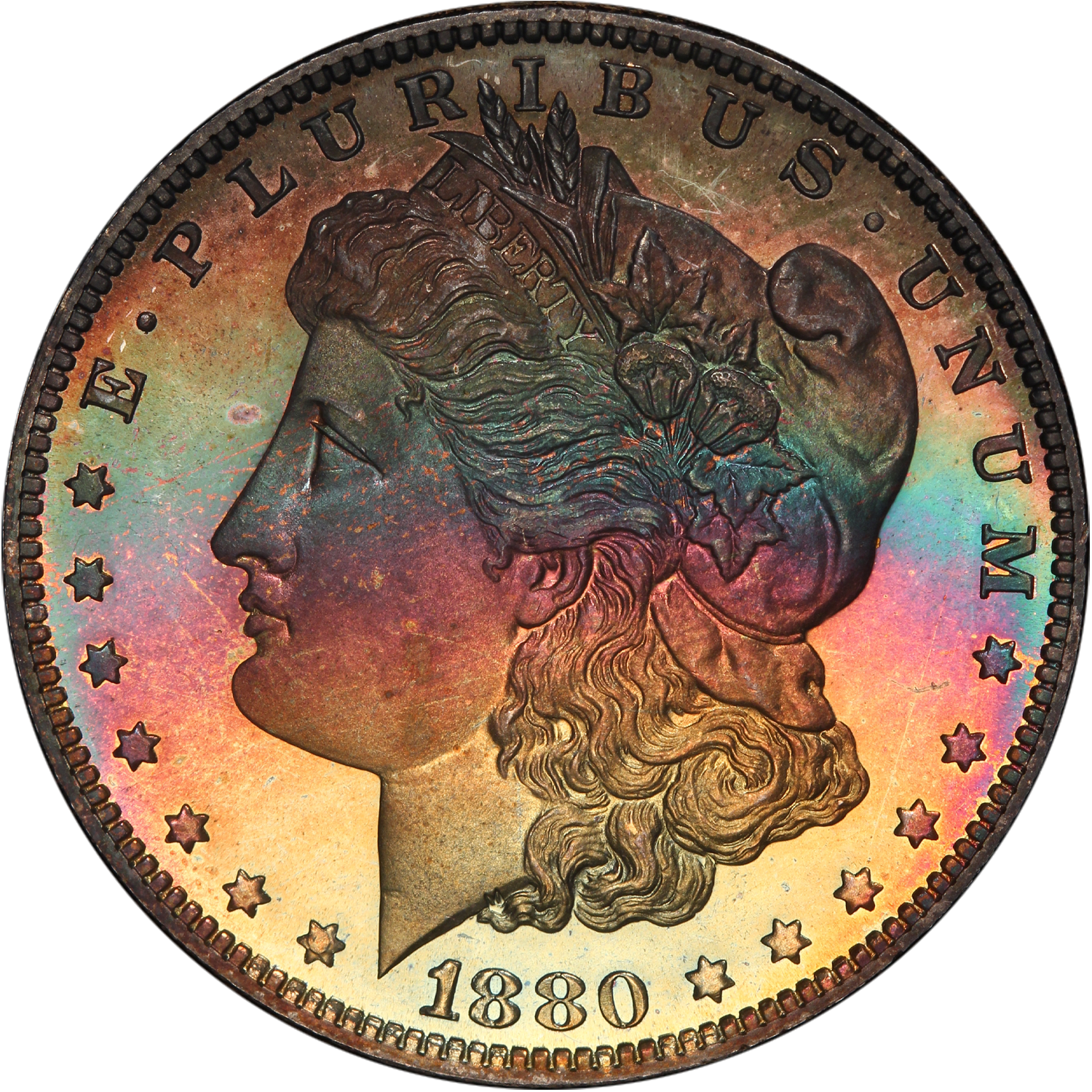 1880 proof morgan silver dollar