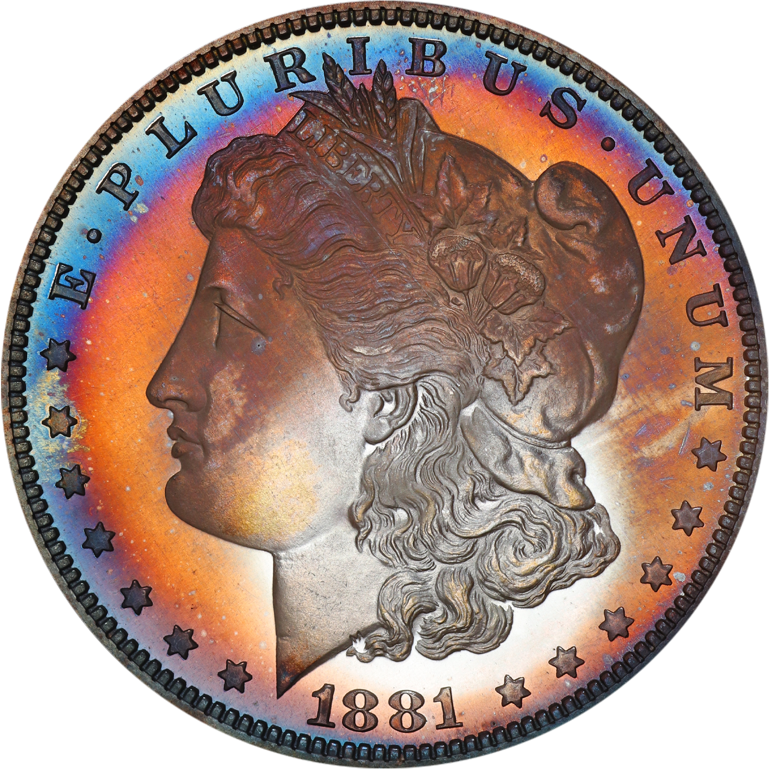 1881 proof morgan silver dollar