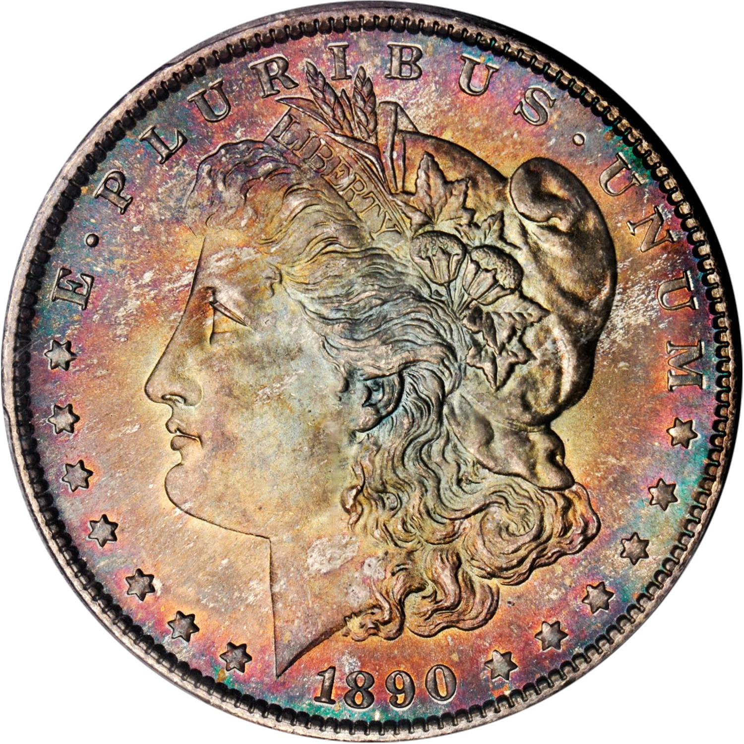 1890 san francisco toned morgan dollar price guide value