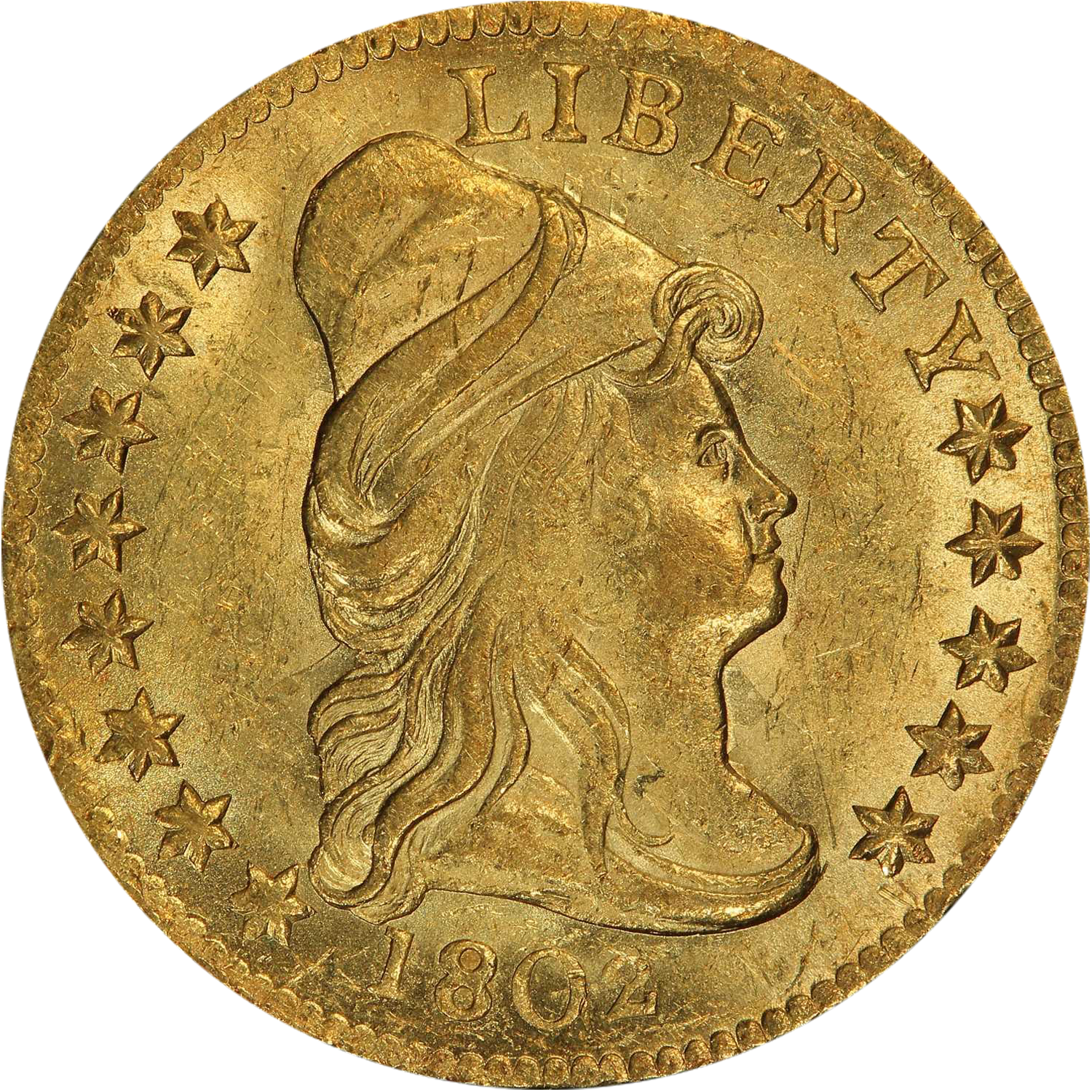 1802/'1' capped bust right $2.50 eagle