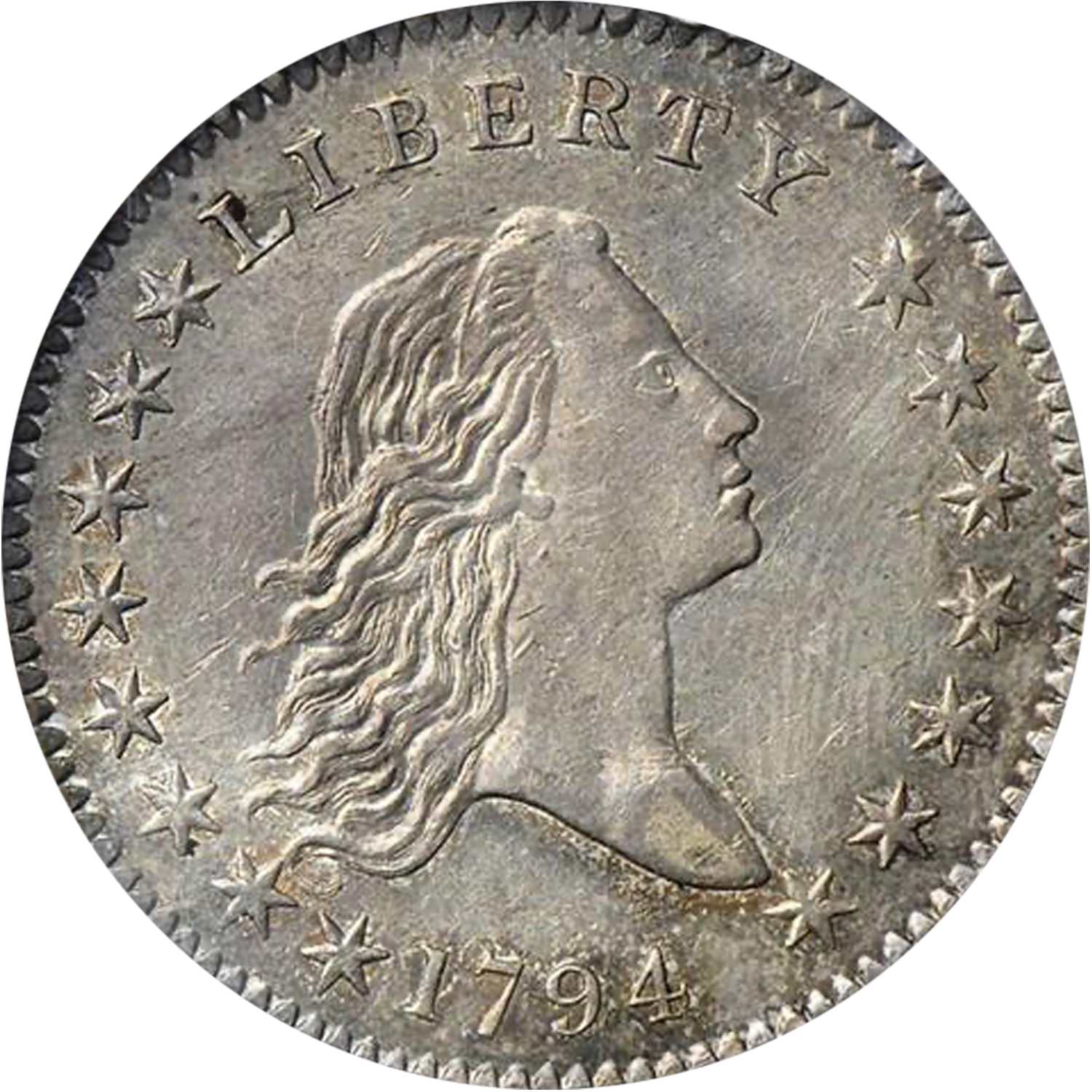 1794 silver half dollar flowing hair