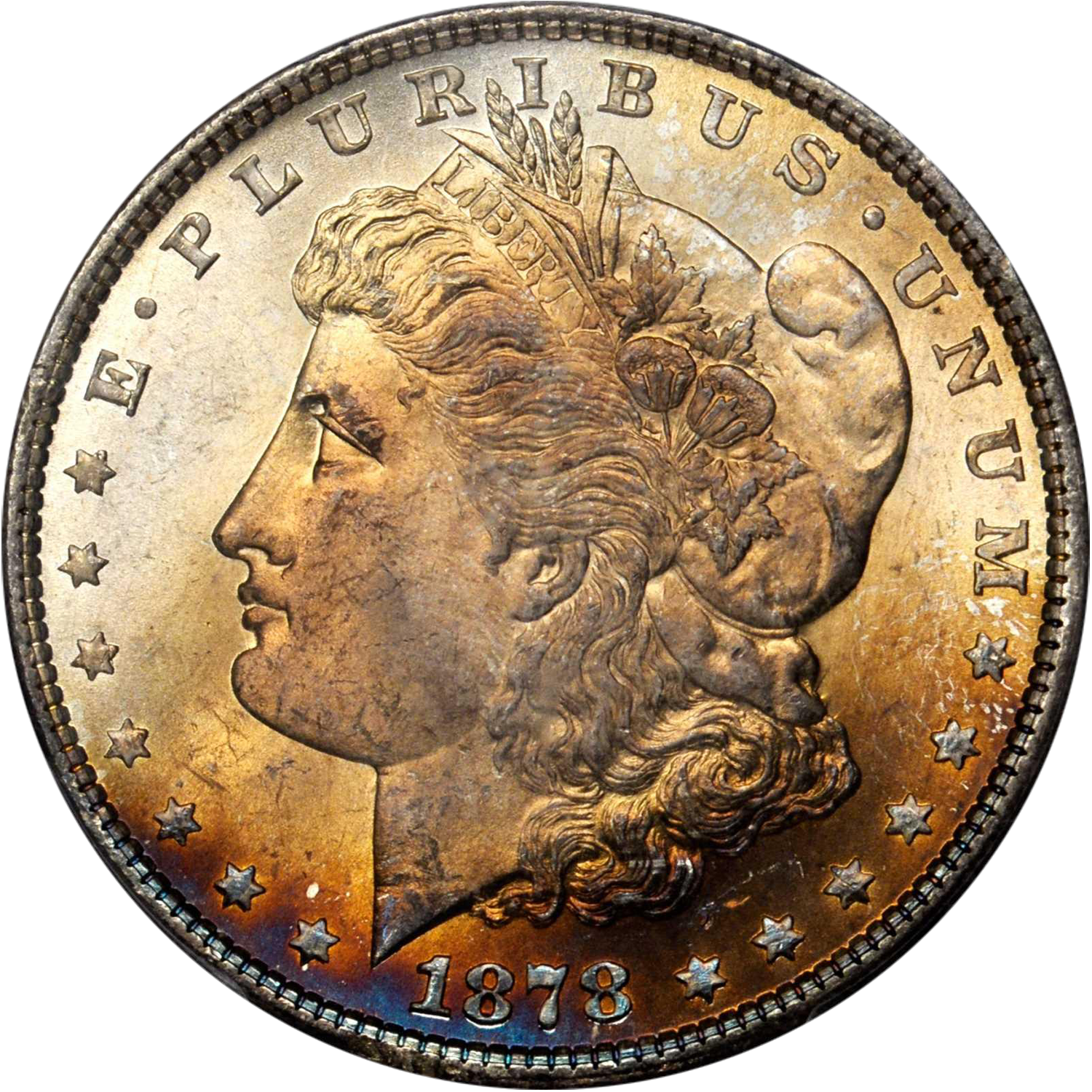 1878 7 tail feathers rev 1879 morgan dollar