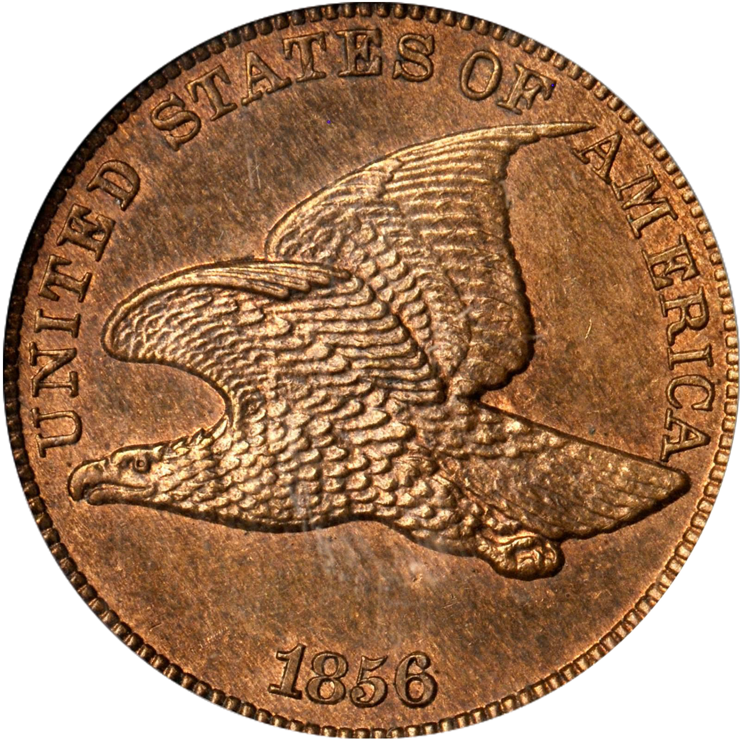 1856 one cent with eagle on front
